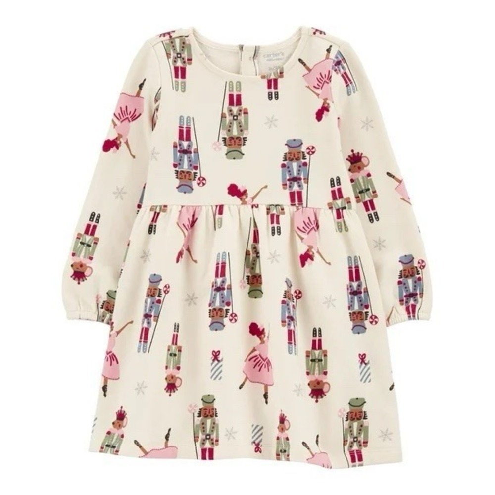 Carter's Girls 4T Nutcracker Christmas Dress Ballerina Holiday Cream Pink